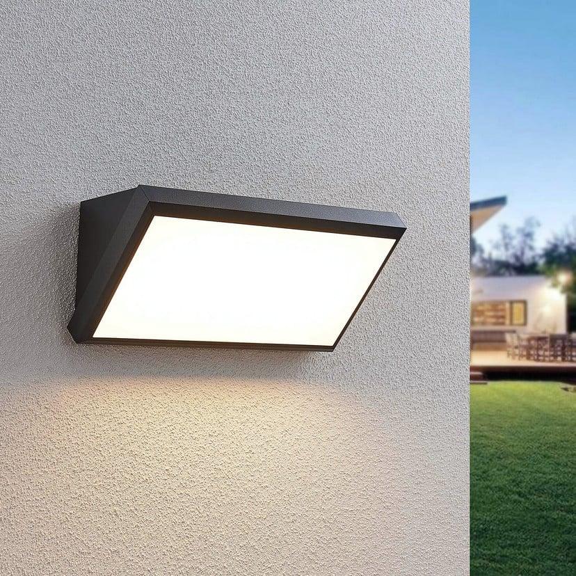 lampenwelt Lindby LED-Außenwandleuchte Abby grau Kunststoff IP65 Meist gekauft