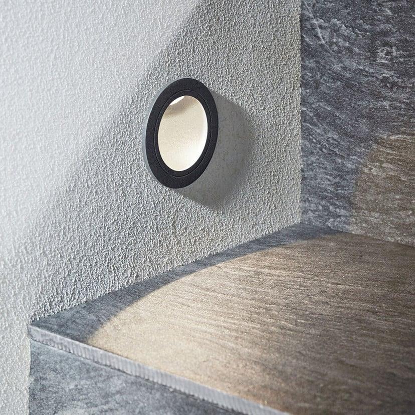 lampenwelt LED-Wandeinbauleuchte Pordis IP65 rund Kostenloser Versand