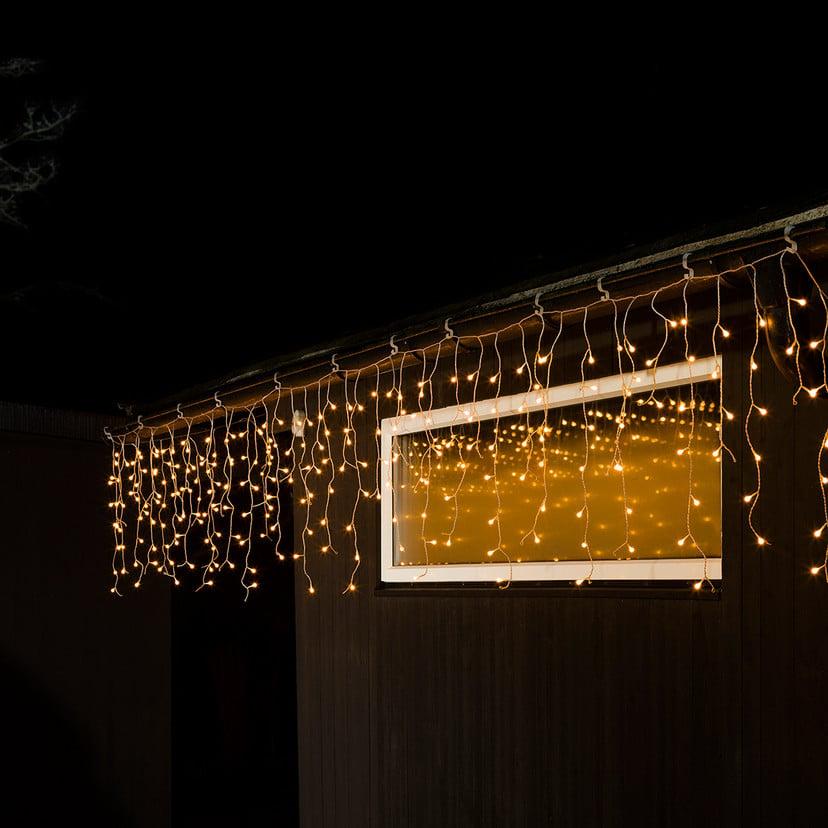 lampenwelt LED-Lichtervorhang Eisregen warmweiß transp. 5m