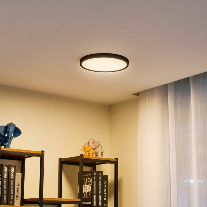 lampenwelt Lindby LED-Deckenleuchte Pravin Ø 30 cm CCT schwarz Vierteljährliche Förderung