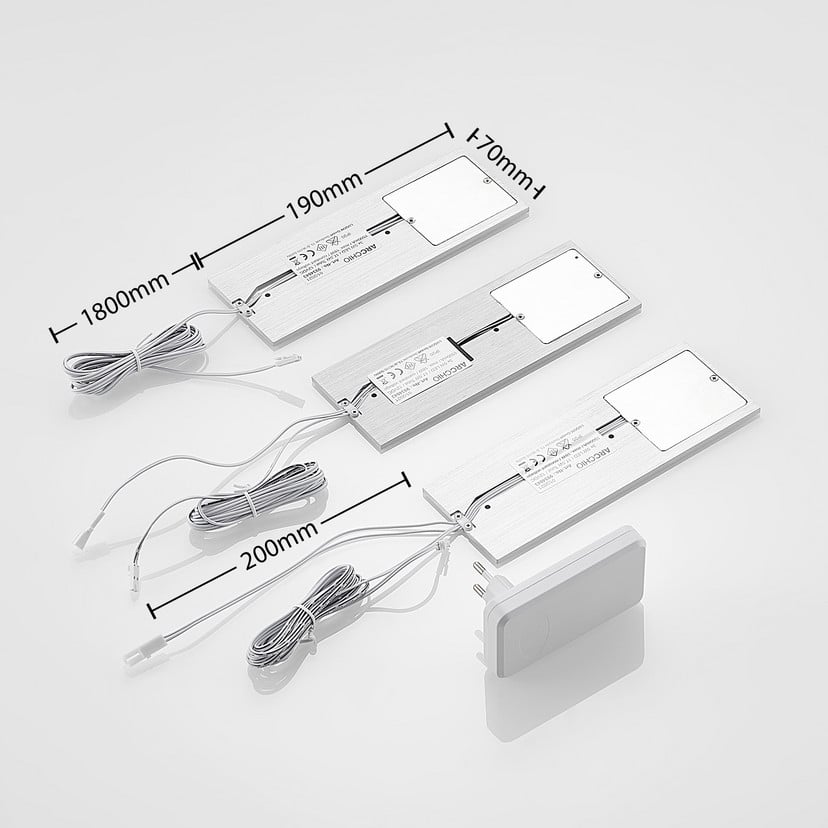 lampenwelt Arcchio LED-Unterbaulampen Nortra 3er-Set grau Alu Super Rabatt