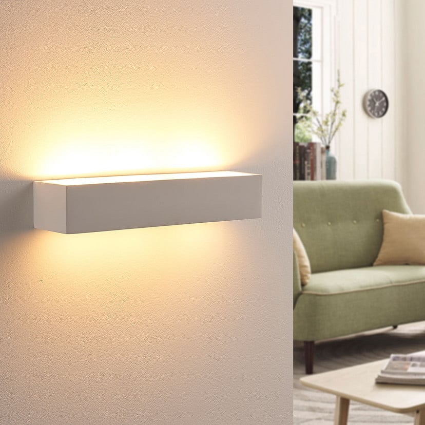 lampenwelt Wandleuchte Arya up/down weiß Gips G9 2-flg. bemalbar Riesige Rabatte