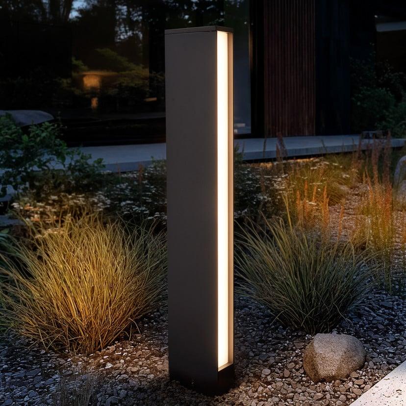 lampenwelt Lucande LED-Wegeleuchte Lirka 2-flammig grau Metall 60cm Speichern exportieren