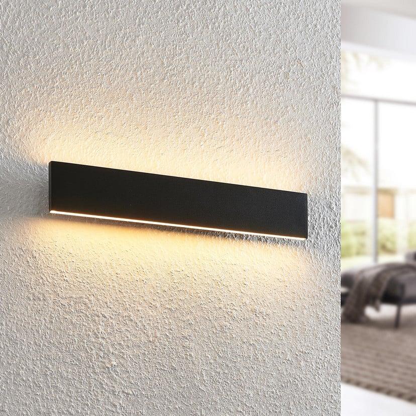 lampenwelt Lindby LED-Wandlampe Ignazia 47cm schwarz Metall up/down Black Friday Preise