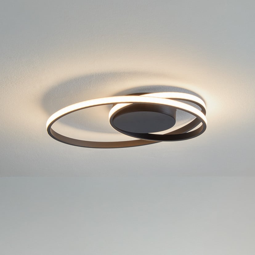 lampenwelt Lindby LED-Deckenleuchte Youna schwarz Alu 39 cm dimmbar zollfrei