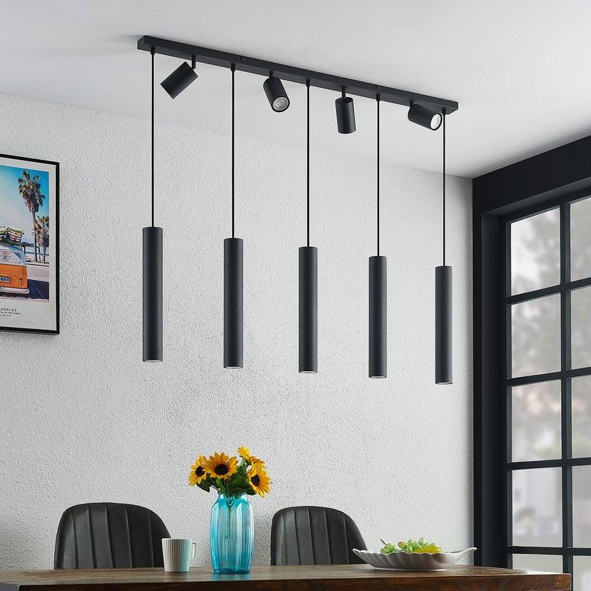 lampenwelt Lindby Hängeleuchte Sanad 116 cm 9-flg. schwarz GU10 50% Rabatt für begrenzte Zeit