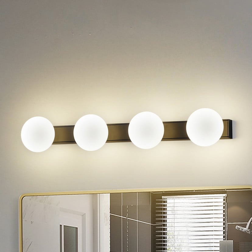lampenwelt Lucande LED-Bad-Wandlampe Myrra schwarz Glas 60 cm IP44 Rabatte dieses Monats
