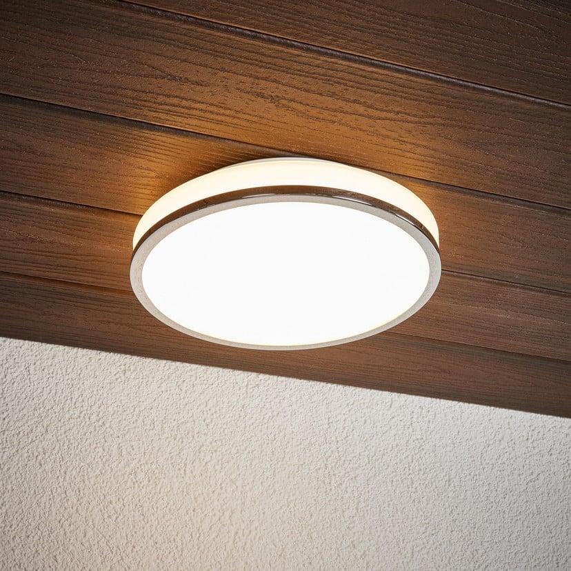 lampenwelt Lindby LED-Deckenleuchte Lyss Ø 28 cm chromfarben IP44 2025