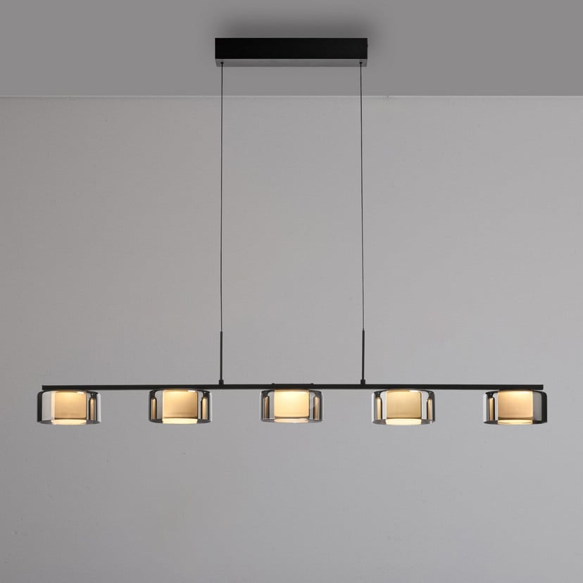 lampenwelt Paul Neuhaus LED-Hängelampe Rika 119 cm Glas dimmbar im Angebot