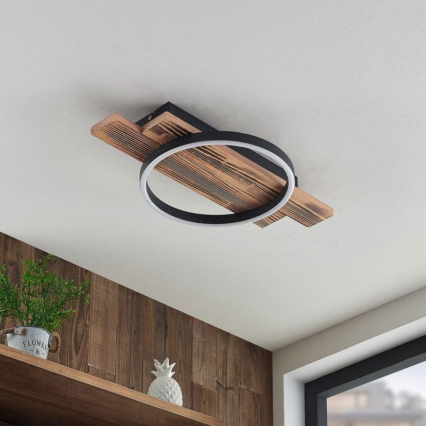lampenwelt Lindby LED-Deckenleuchte Sentoa Holz 52 8 cm lang 3.000 K Meist gekauft
