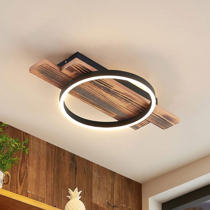 lampenwelt Lindby LED-Deckenleuchte Sentoa Holz 52 8 cm lang 3.000 K Meist gekauft