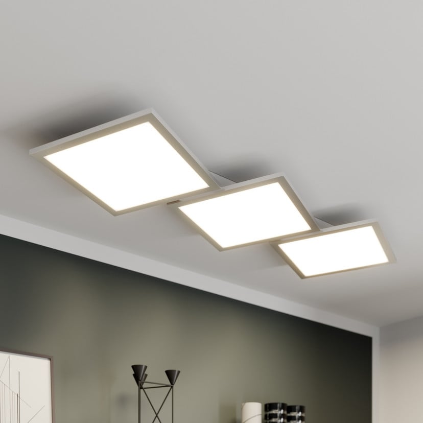 lampenwelt Lucande LED-Deckenlampe Ilira 3-flg. silber CCT dimmbar Limitierter Zeitrabatt