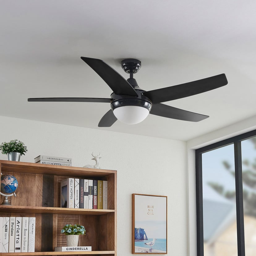 lampenwelt Lindby Deckenventilator mit Licht Auraya leise schwarz Versandkostenfrei