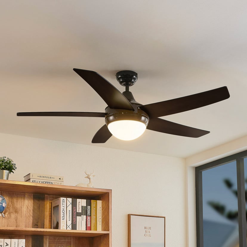 lampenwelt Lindby Deckenventilator mit Licht Auraya leise schwarz Versandkostenfrei