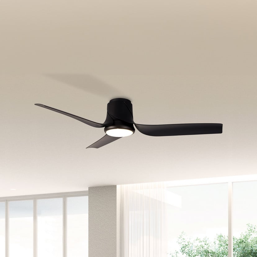 lampenwelt LED-Deckenventilator Ushuaia schwarz DC leise Ø 134 cm CCT Muttertagsangebot