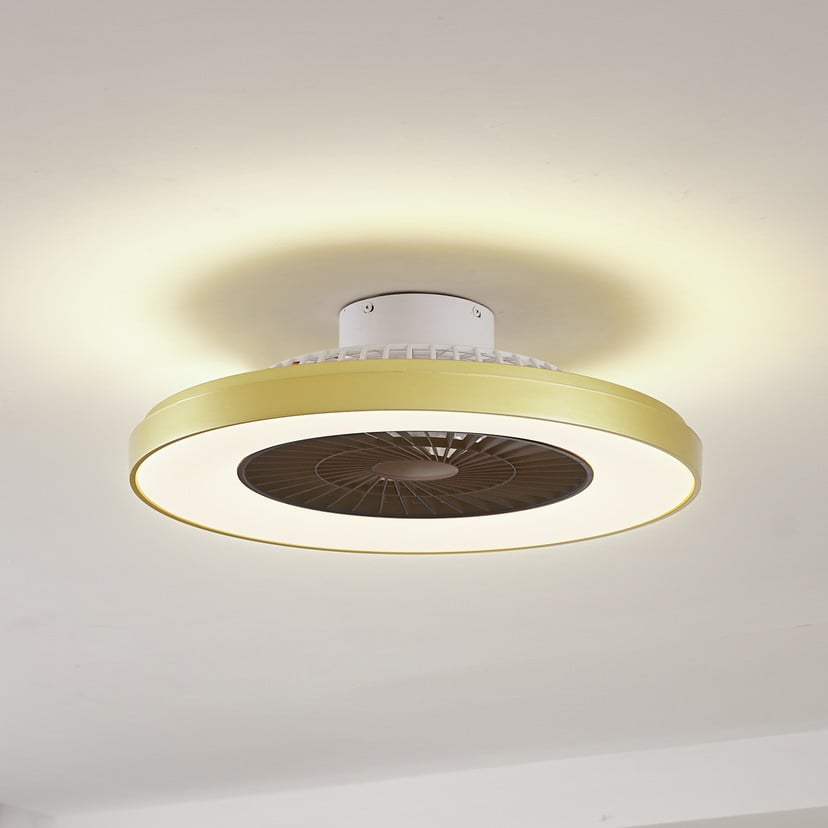 lampenwelt Lindby LED-Deckenventilator Teleo messing DC leise Tuya Vatertagsangebot
