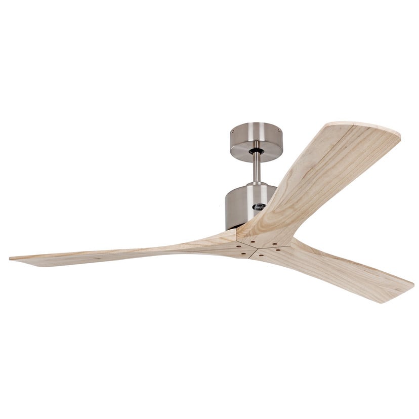 lampenwelt Deckenventilator Macau chrom Naturholz hell Zeitlich begrenztes Angebot