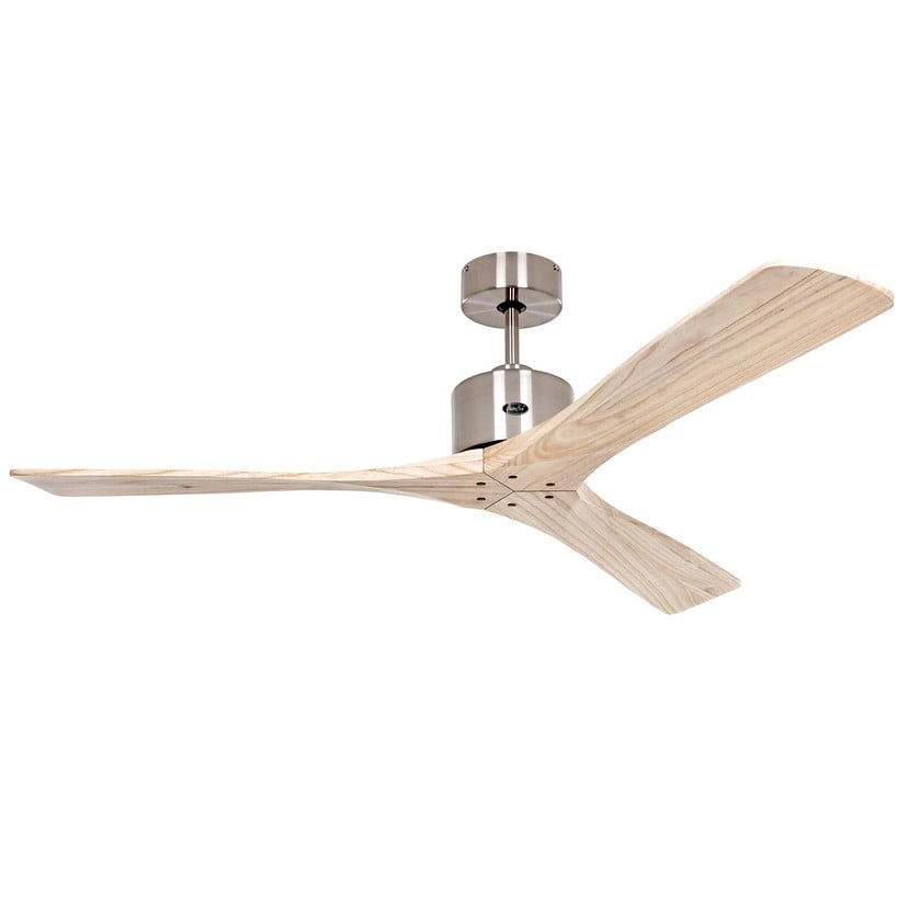 lampenwelt Deckenventilator Macau chrom Naturholz hell Zeitlich begrenztes Angebot