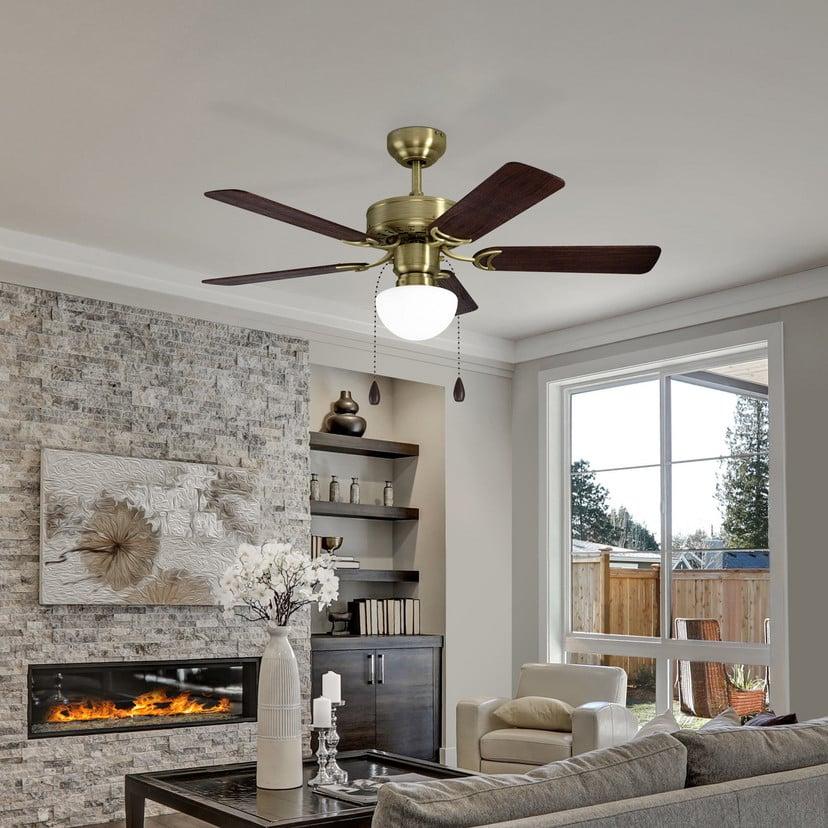 lampenwelt Deckenventilator Cadiz E27 Zugschalter altmessing Bestseller