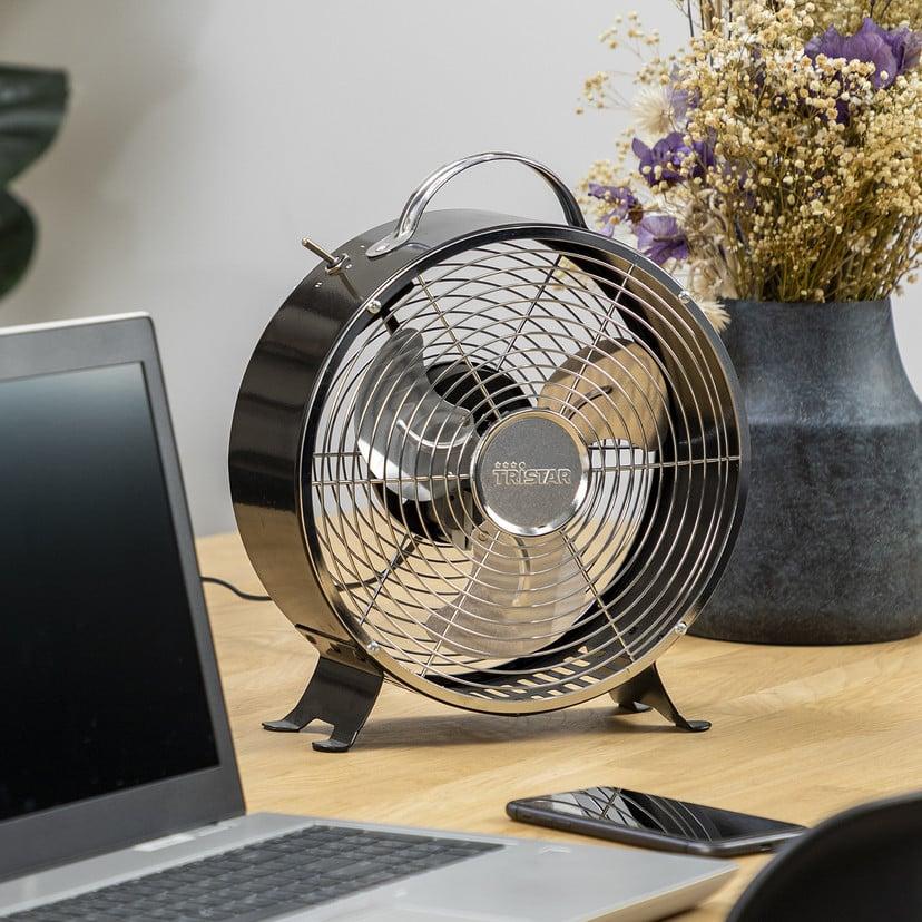 lampenwelt Vintage-Tischventilator VE5966 schwarz Sonderangebote