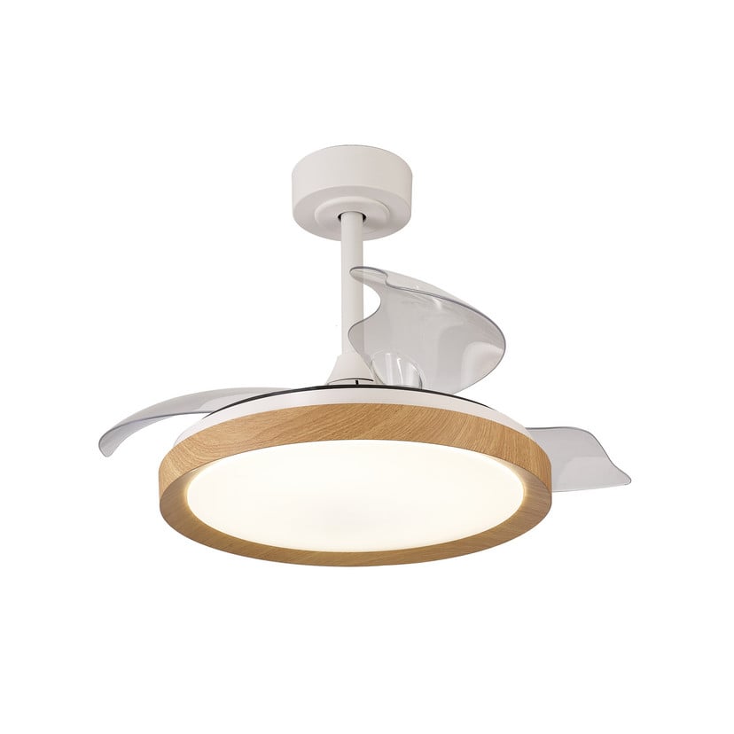 lampenwelt LED-Deckenventilator Mistral Mini holz DC leise Ø 91 cm CCT