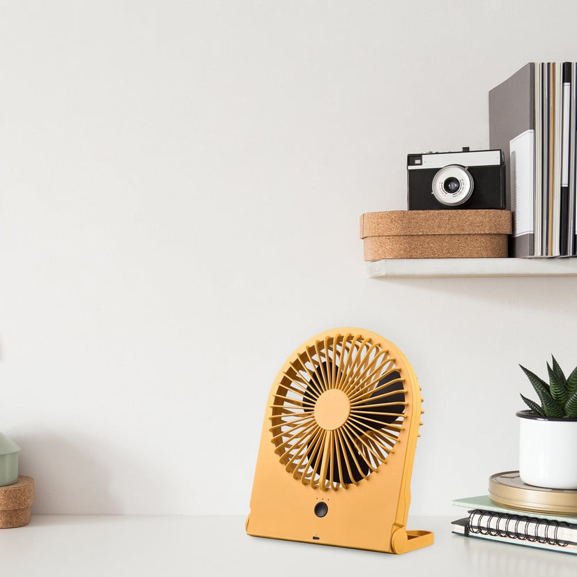 lampenwelt Akku-Tisch-Ventilator Breezy gelb Zeitbegrenzte Promotion