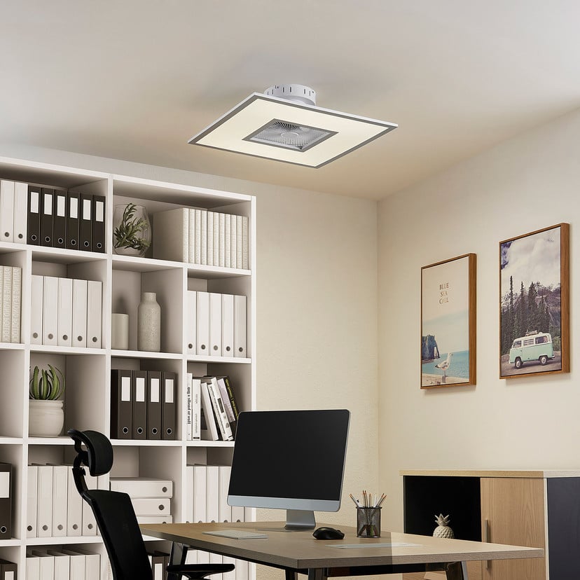 lampenwelt Lindby LED-Deckenventilator Romea eckig DC leise 60 cm Bis zu 60% Rabatt
