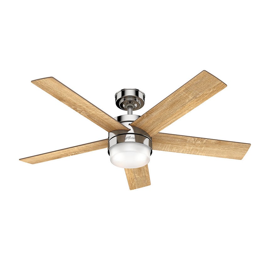 lampenwelt Hunter Claudette Ventilator mit Licht eiche/nickel Sonderangebot der Fabrik