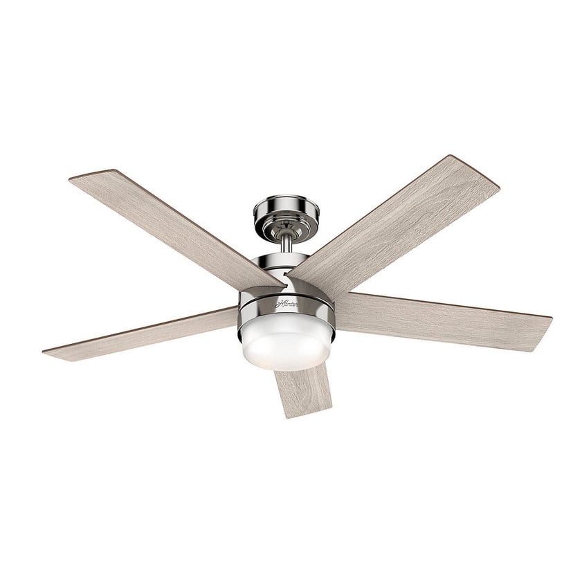 lampenwelt Hunter Claudette Ventilator mit Licht eiche/nickel Sonderangebot der Fabrik